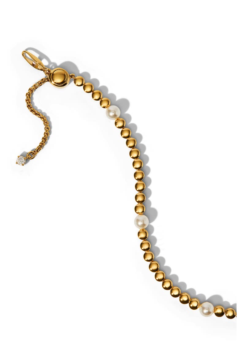 Esme Faux Pearl Bracelet, Alternate, color, GOLD