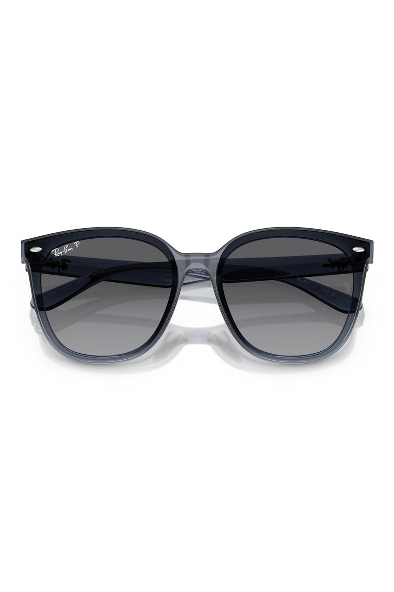 66mm Polarized Oversize Irregular Sunglasses, Alternate, color, DARK BLUE GREY POLAR