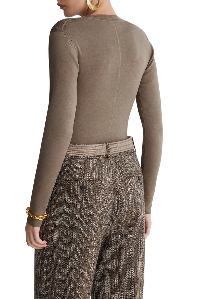 Evangeline V-Neck Silk Blend Sweater, Alternate, color, TAUPE