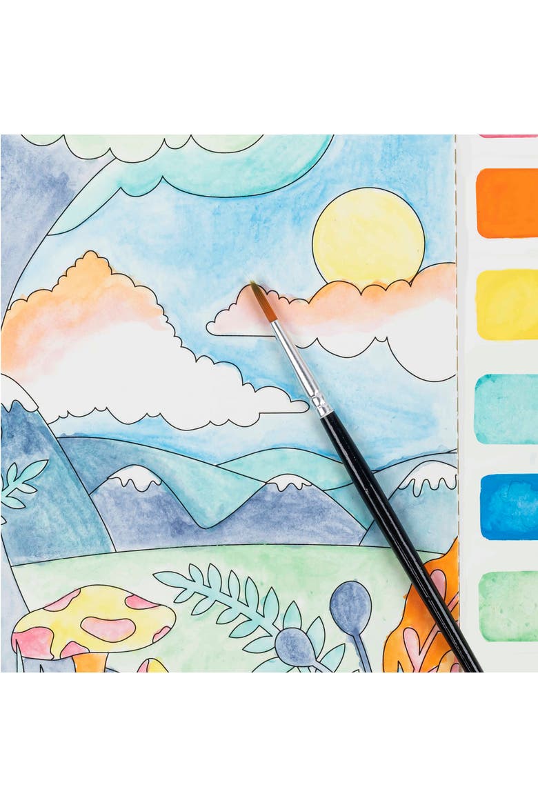 Watercolor Pad Kit, 8 Landscape & Flower Designs, Alternate, color, Multicolored