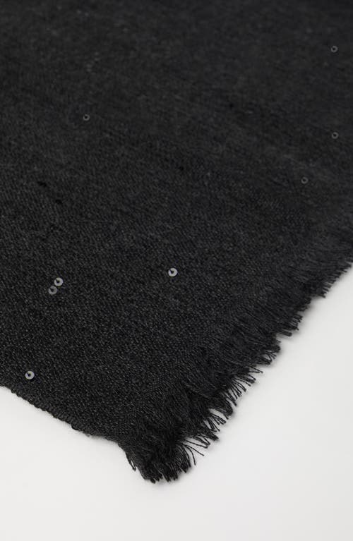 Brunello Cucinelli Cashmere And Silk Diamond Yarn Scarf In Black