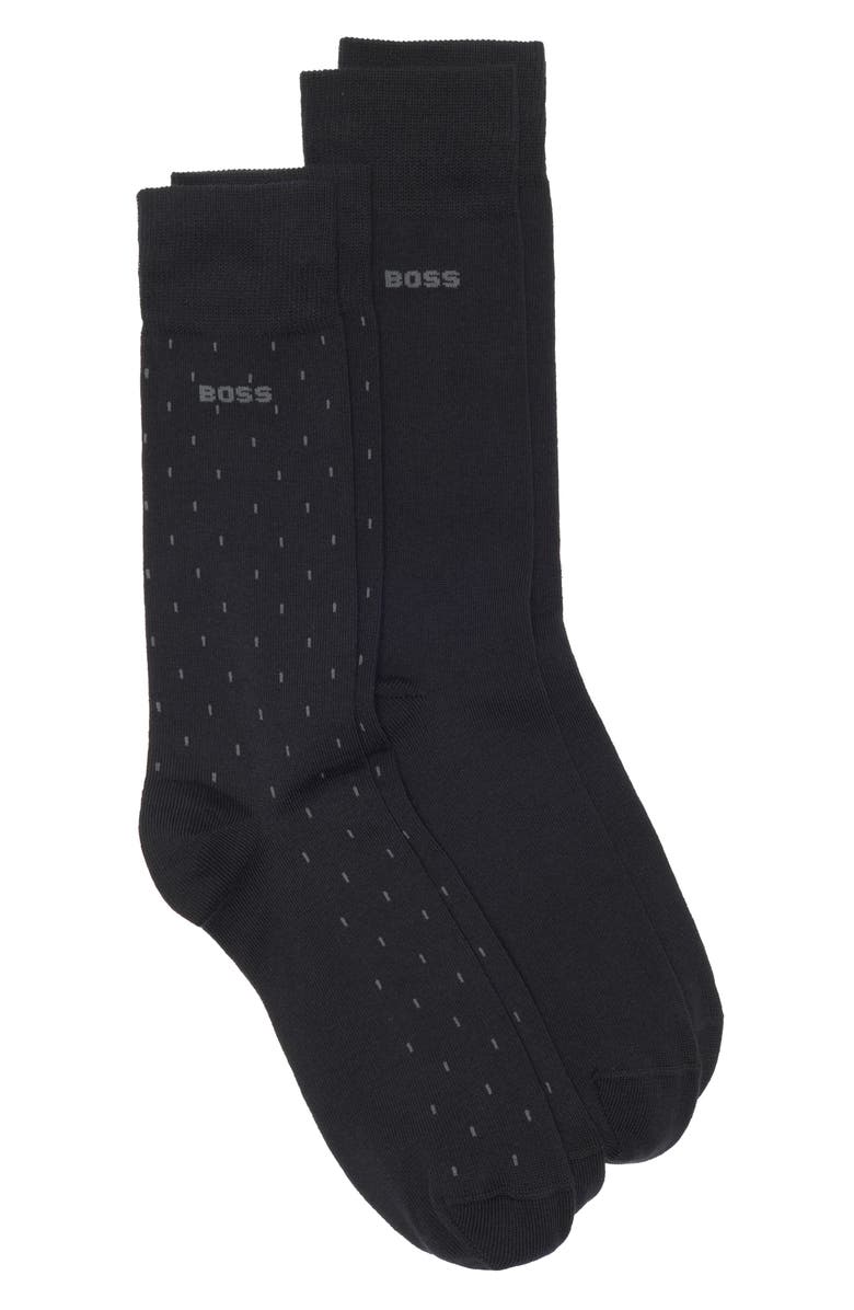 BOSS Matthew Mini Crew Socks, Main, color, Black