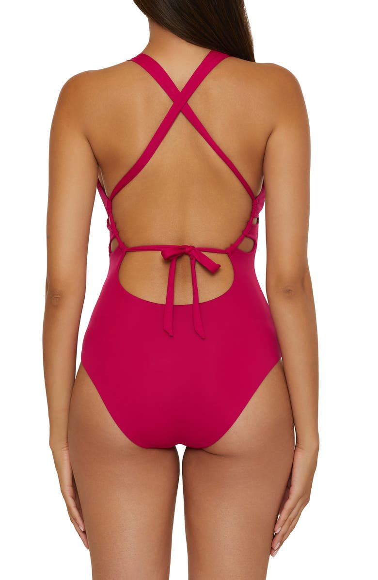 Becca O-Ring One-Piece Swimsuit, Alternate, color, Raspberry