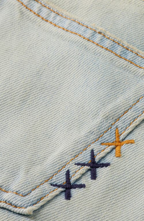 Scotch & Soda Kids' The Dean Rip & Repair Loose Tapered Jeans In Blue