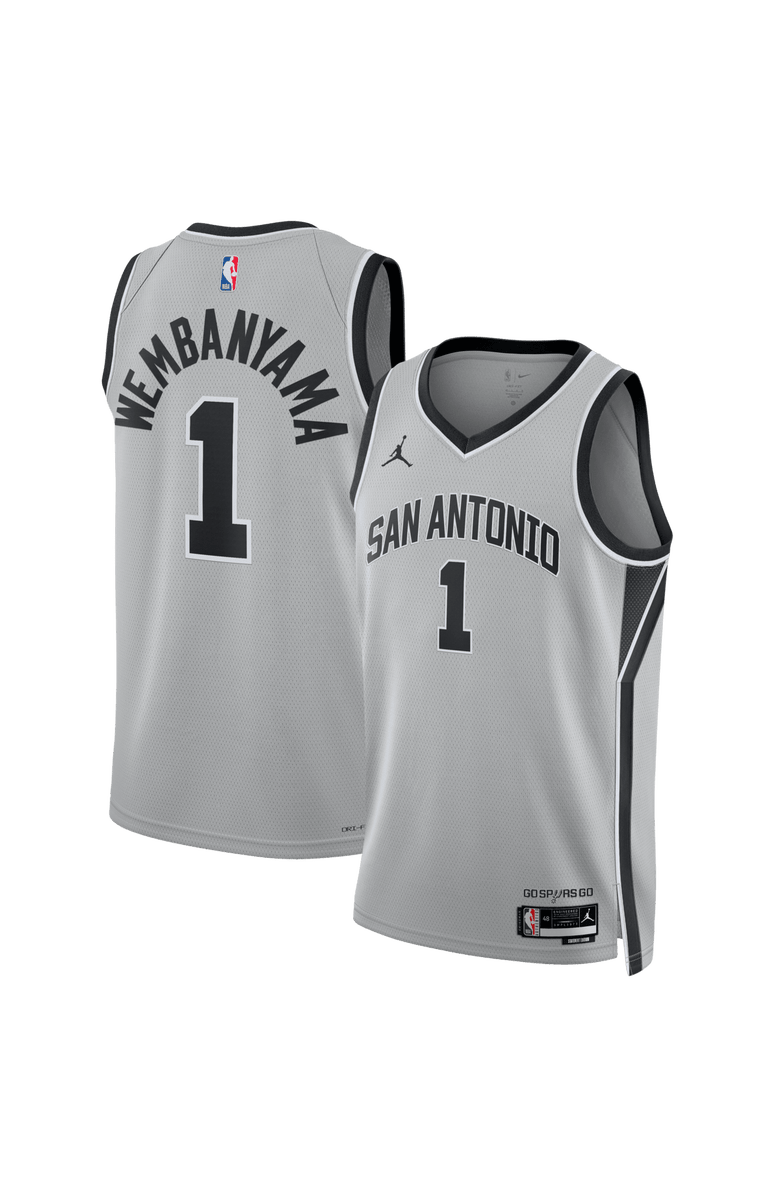 Jordan Brand Unisex Jordan Brand Victor Wembanyama Silver San Antonio Spurs Swingman Jersey - Statement Edition, Main, color, Silver