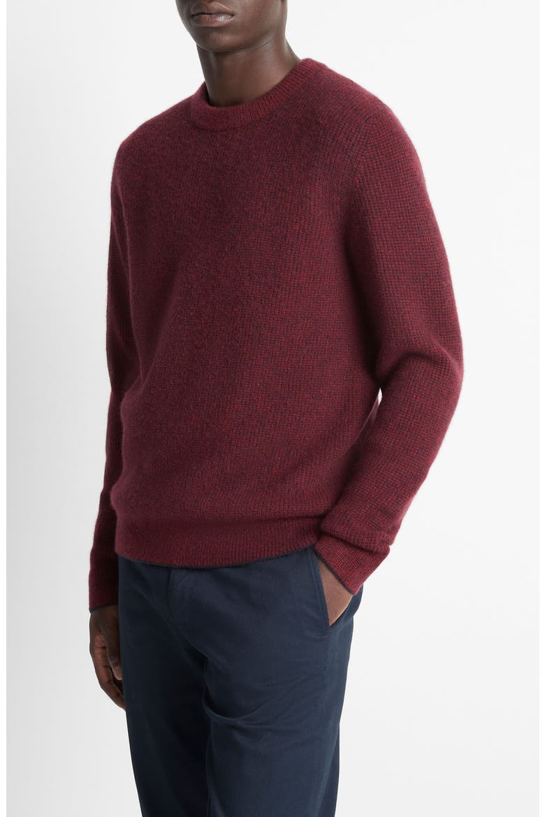 Boiled Cashmere Crewneck Sweater, Alternate, color, COASTAL/ WINTER BERRY
