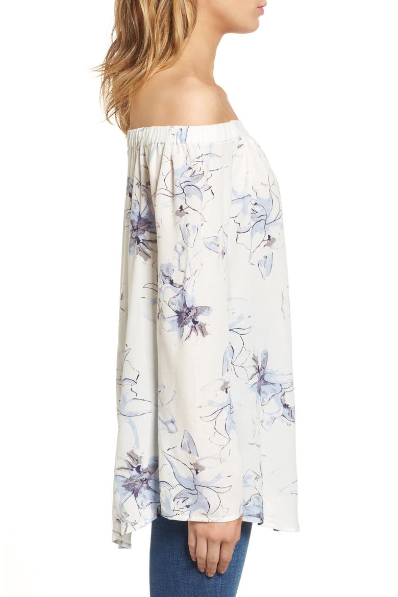 Off the Shoulder Tunic, Alternate, color, IVORY EGRET ABSTRACT FLORAL