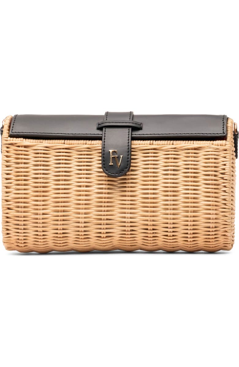 Frances Valentine Betsy Wicker Basket Crossbody Bag, Main, color, Black