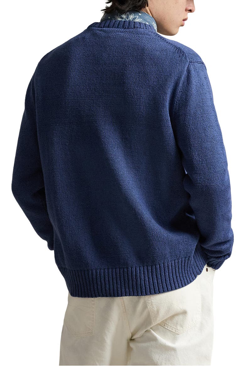 Polo Bear Linen & Cotton Sweater, Alternate, color, LIGHT NAVY