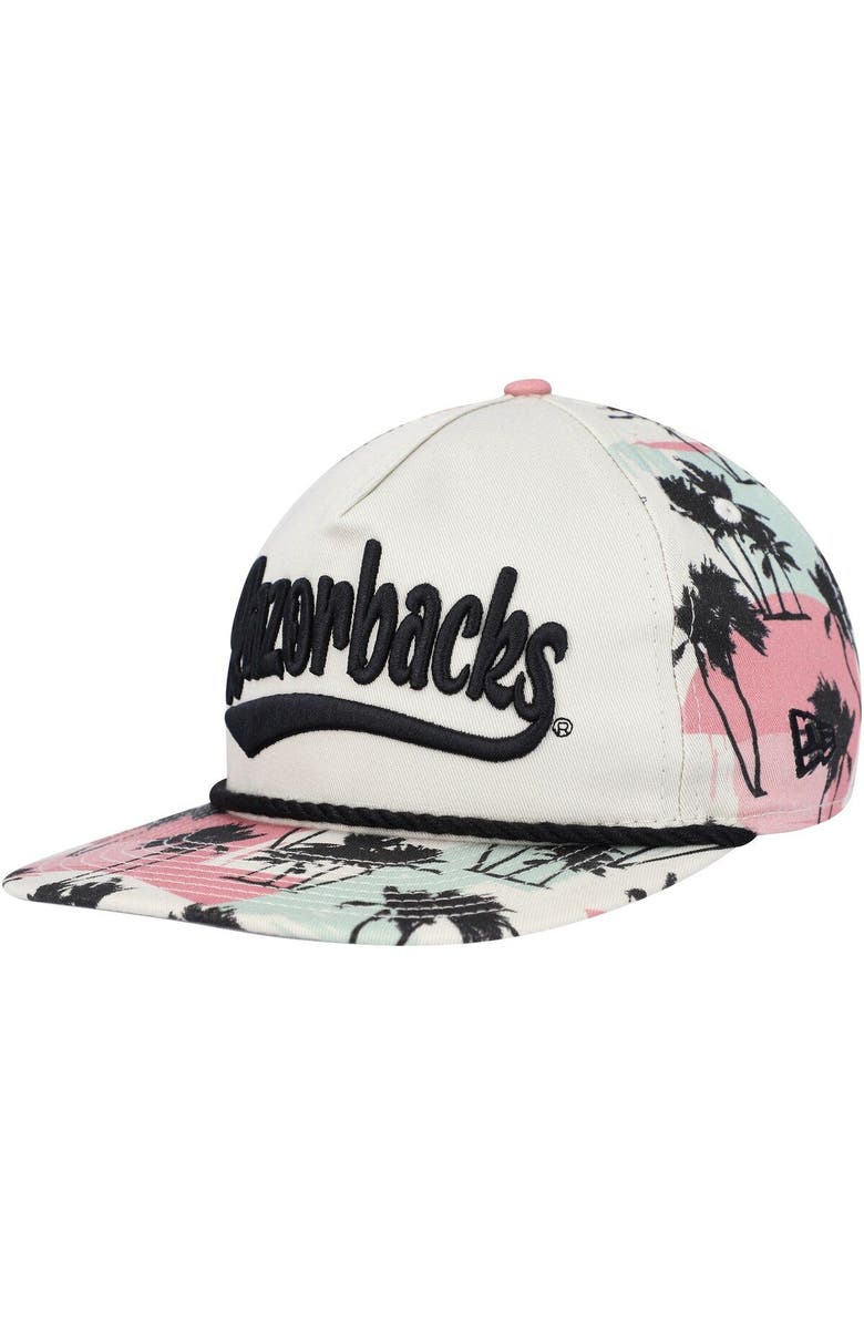 New Era Men's New Era Cream Arkansas Razorbacks High Tide Golfer Snapback Hat, Alternate, color, 