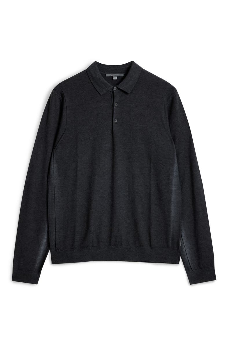 John Varvatos Gustave Long Sleeve Wool Blend Polo Sweater, Alternate, color,