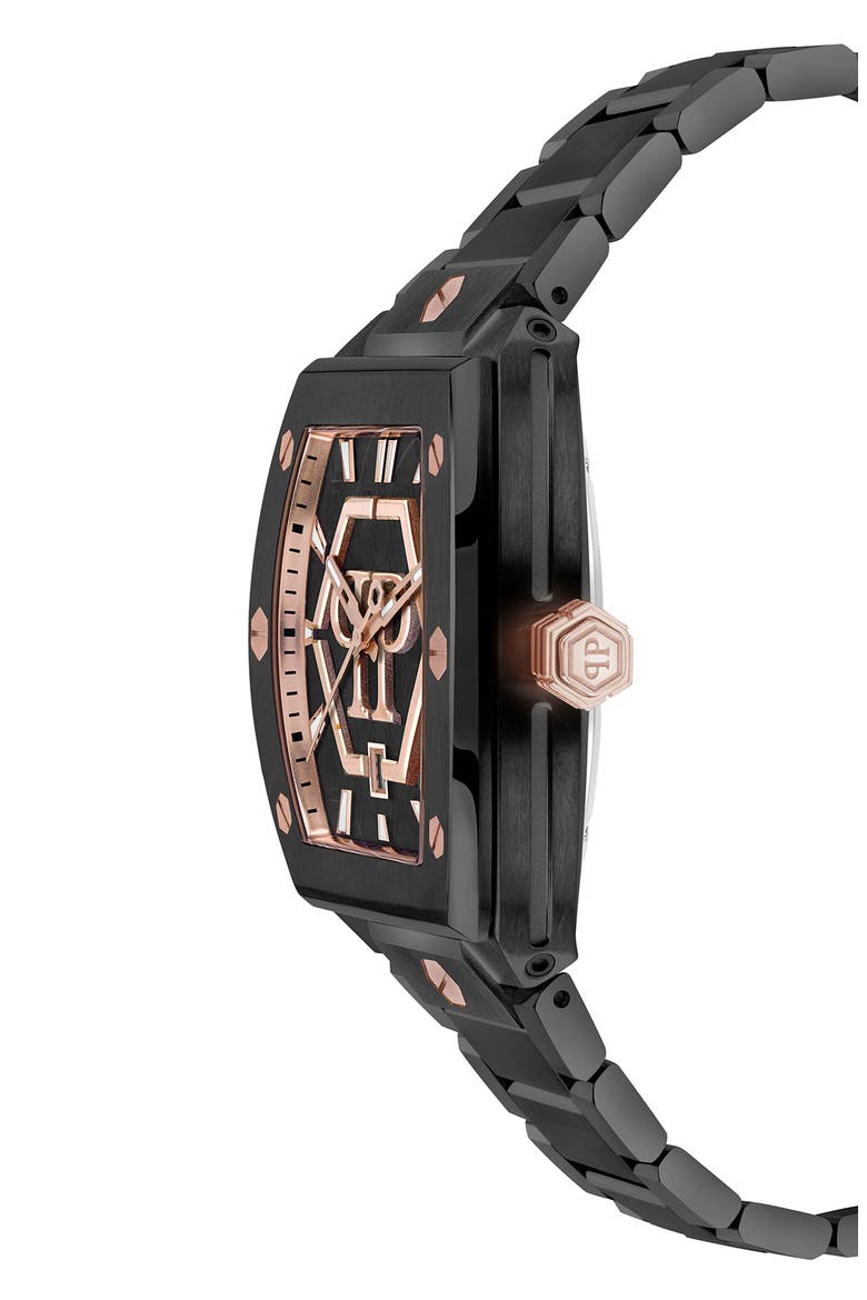 The Hexagon Phantom Bracelet Watch, 44mm x 56.2mm, Alternate, color, IP BLACK
