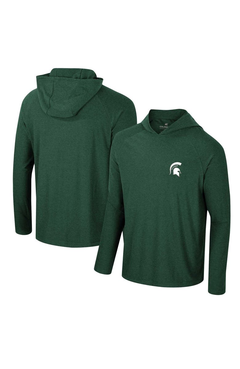 COLOSSEUM Men's Colosseum Green Michigan State Spartans Cloud Jersey Raglan Long Sleeve Hoodie T-Shirt, Alternate, color, 