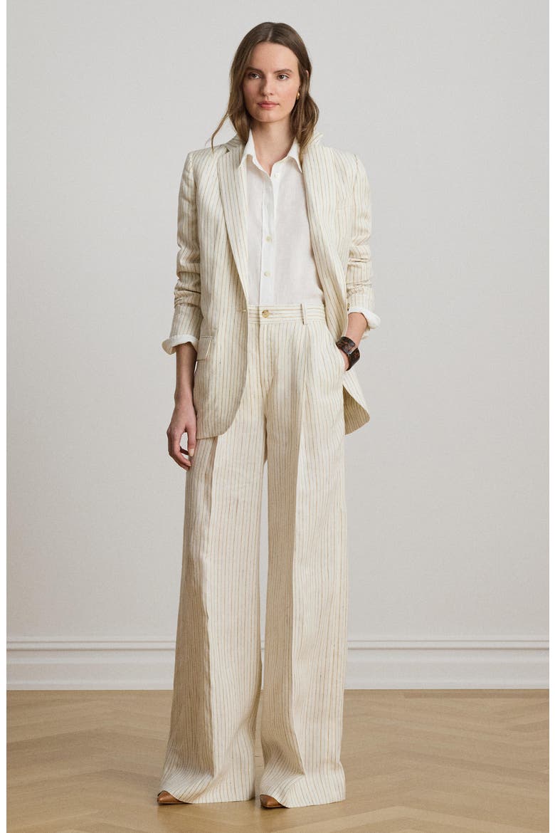 Stripe Linen Pants, Alternate, color, IVORY MULTI