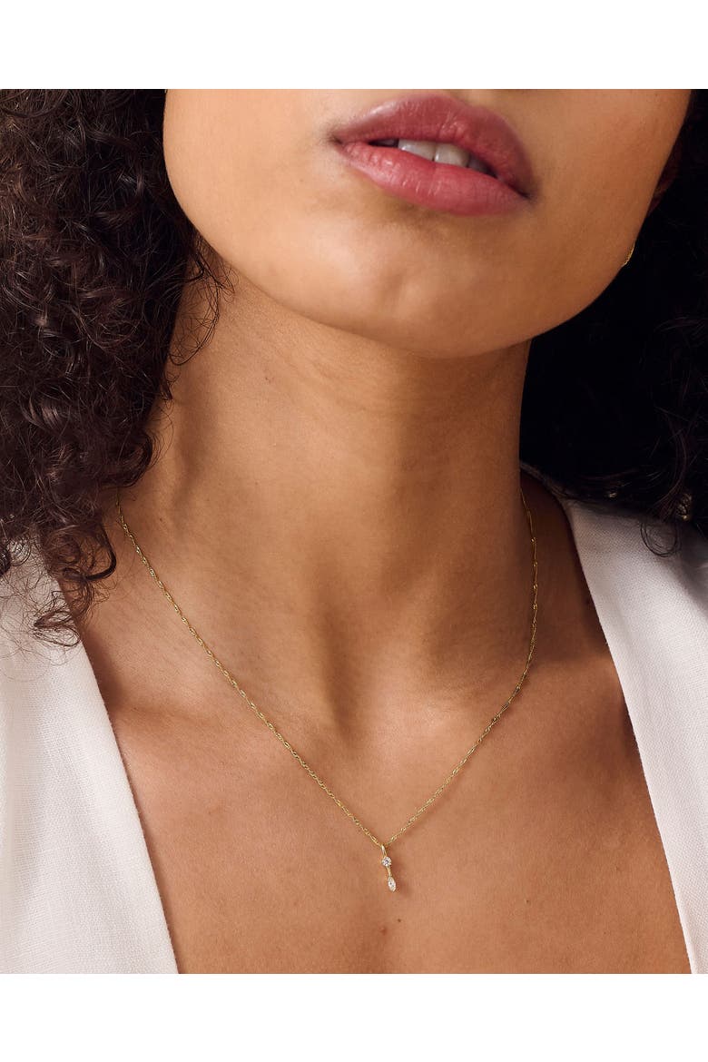 Marquise Solitaire Diamond Necklace, Alternate, color, Marquise