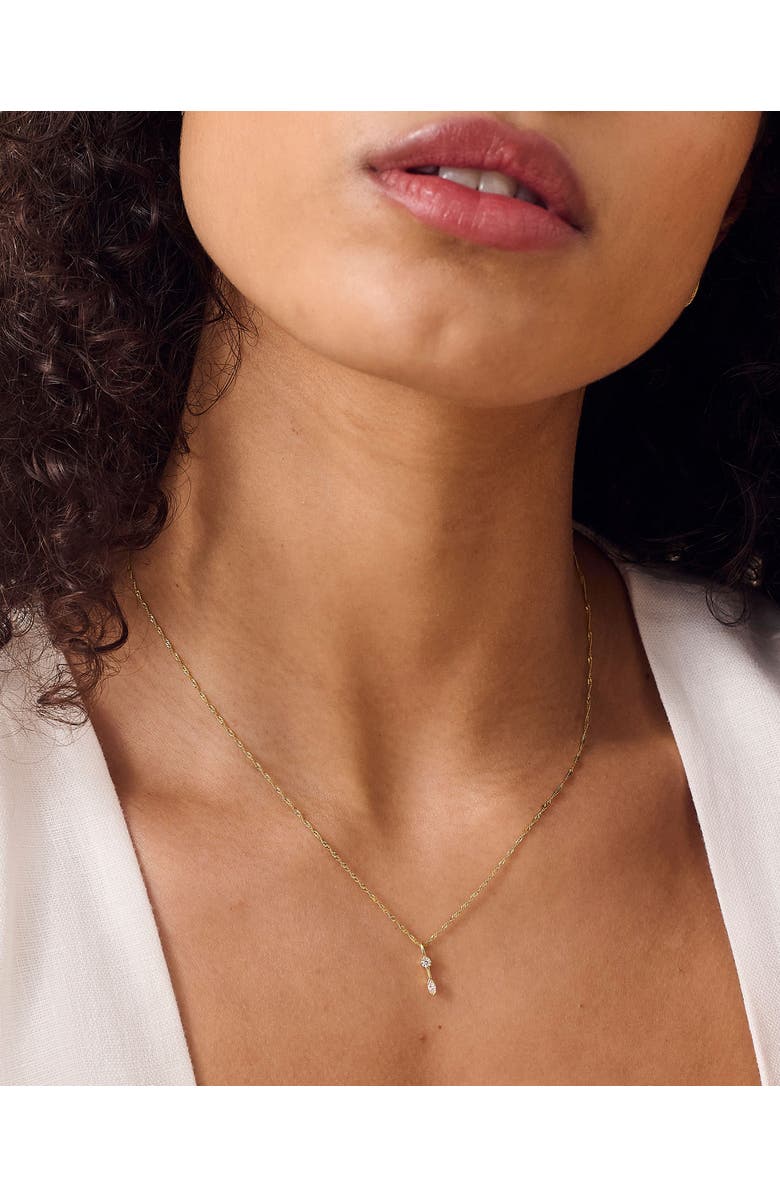 Edge of Ember Marquise Solitaire Diamond Necklace, Alternate, color, Marquise
