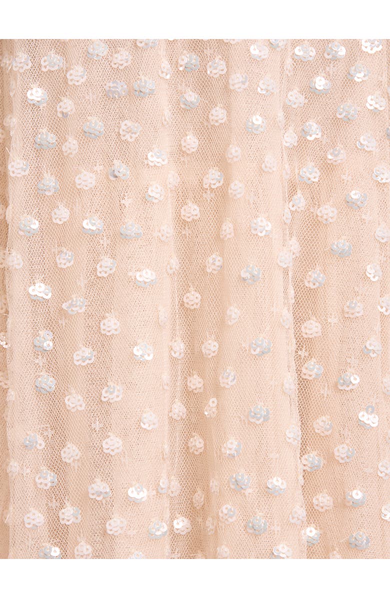 Needle & Thread Scatter Dot Round Neck Ankle Gown, Alternate, color, Cream