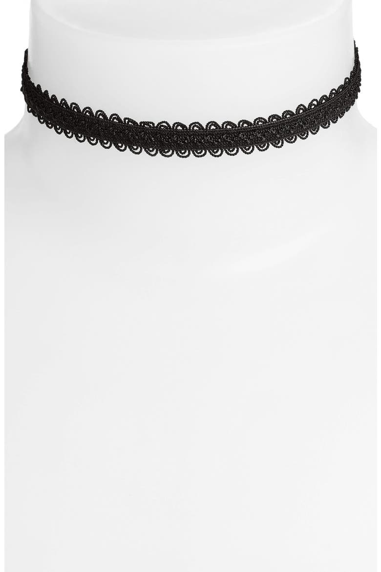 Black Lace Choker, Main, color, BLACK