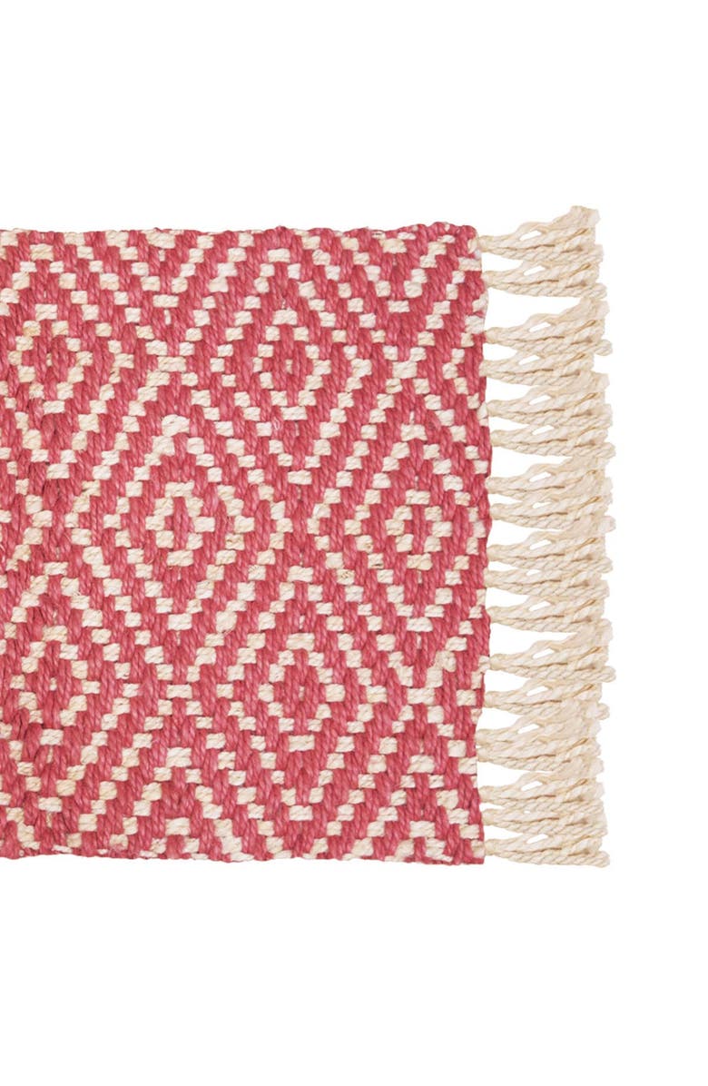 carol & frank Fringed Diamond Hibiscus Jute Rug, Alternate, color, Red