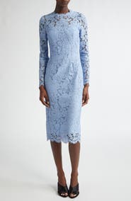 Dolce&Gabbana Long Sleeve Cordonetto Lace Sheath Dress