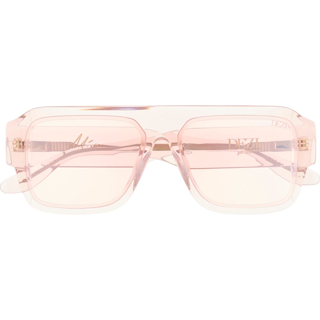Dezi Miami 56mm Flat Top Sunglasses In Crystal Pink