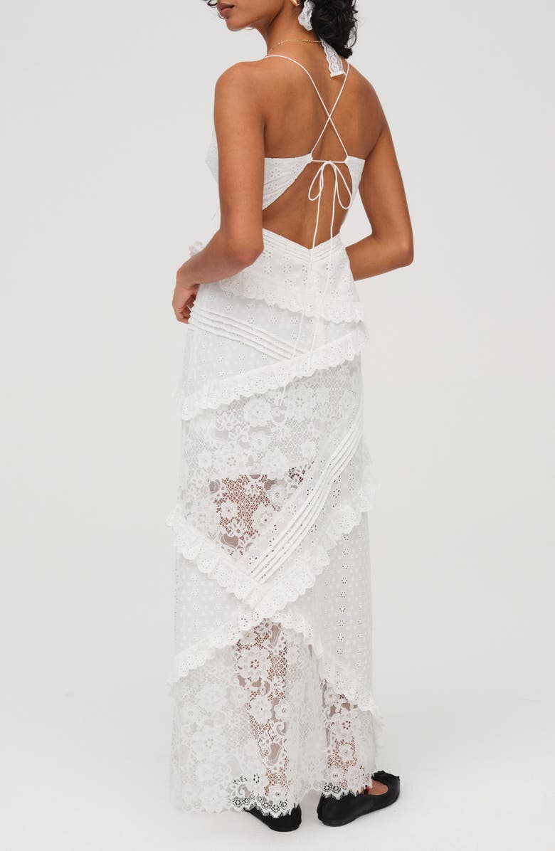 For Love & Lemons Rosalyn Lace Maxi Sundress, Alternate, color, 