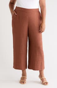 MAX STUDIO Textured Wide Leg Crop Pants