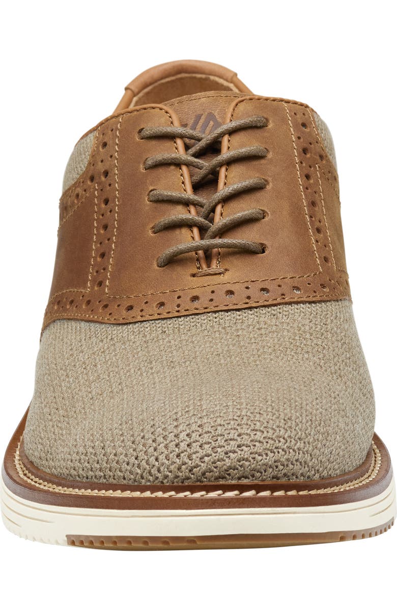 Johnston & Murphy Upton Knit Saddle Shoe, Alternate, color, Taupe Knit/Brown Oiled