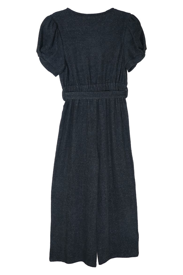 Hacci Knot Front Jumpsuit, Alternate, color, BLACK