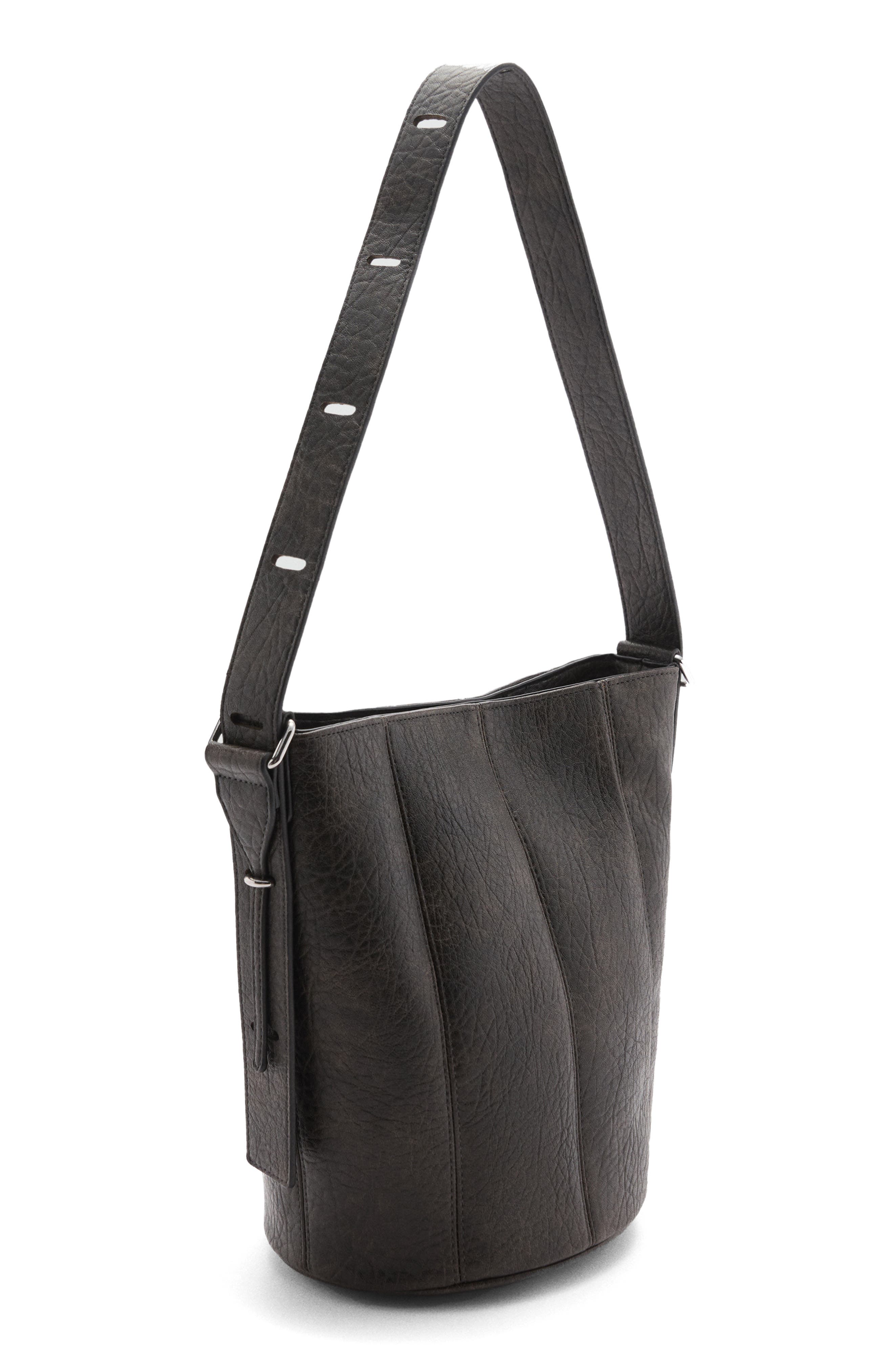 MANGO Faux Leather Bucket Bag, Alternate, color, 