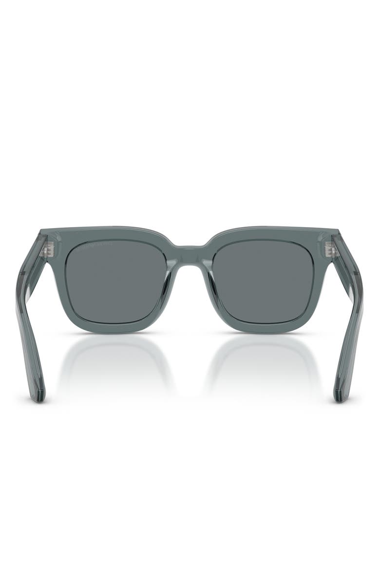 Emporio Armani 47mm Square Sunglasses, Alternate, color, Shiny Transparent Grey / Blue