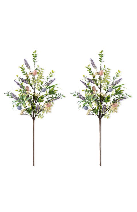 Set of 2 28"H Easter Berries & Eggs & Leaves Picks