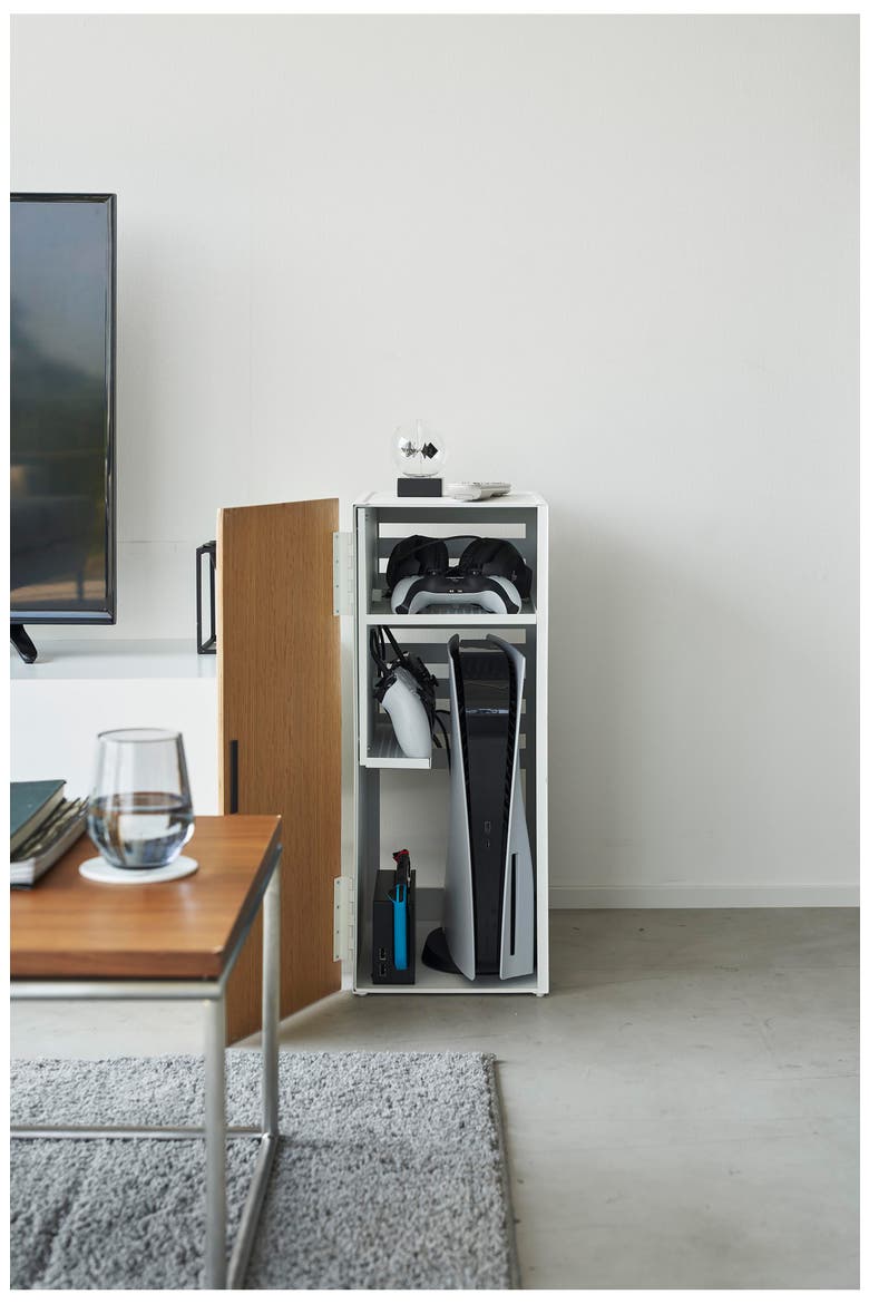 Video Game Storage Cabinet, Alternate, color, WHITE