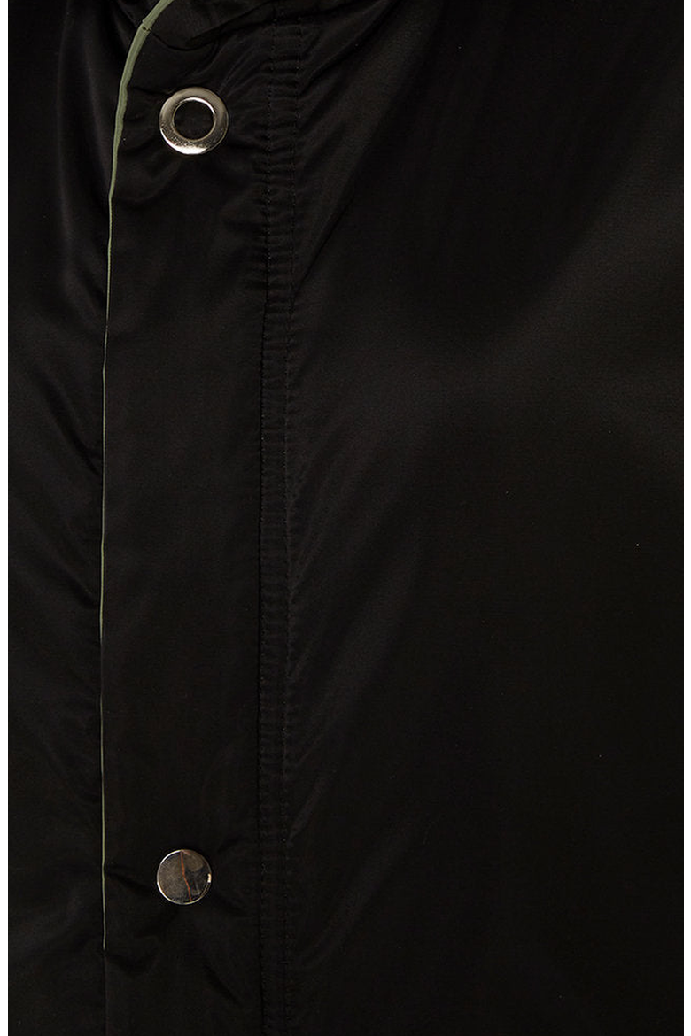 Reversible Satin Down Coat, Alternate, color, Black / Olive