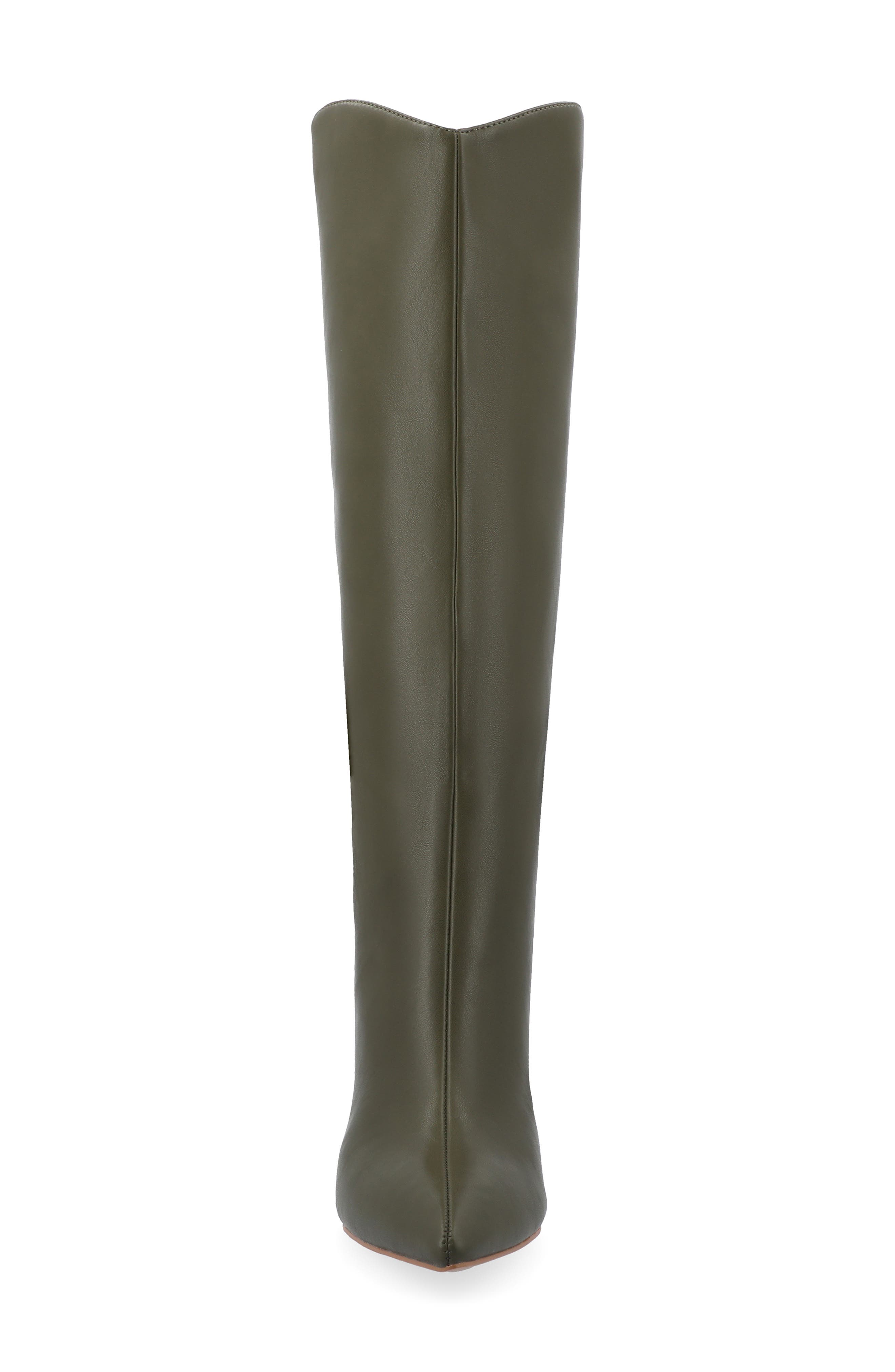 Journee Collection Rehela Pointed Toe Boot, Alternate, color, Olive