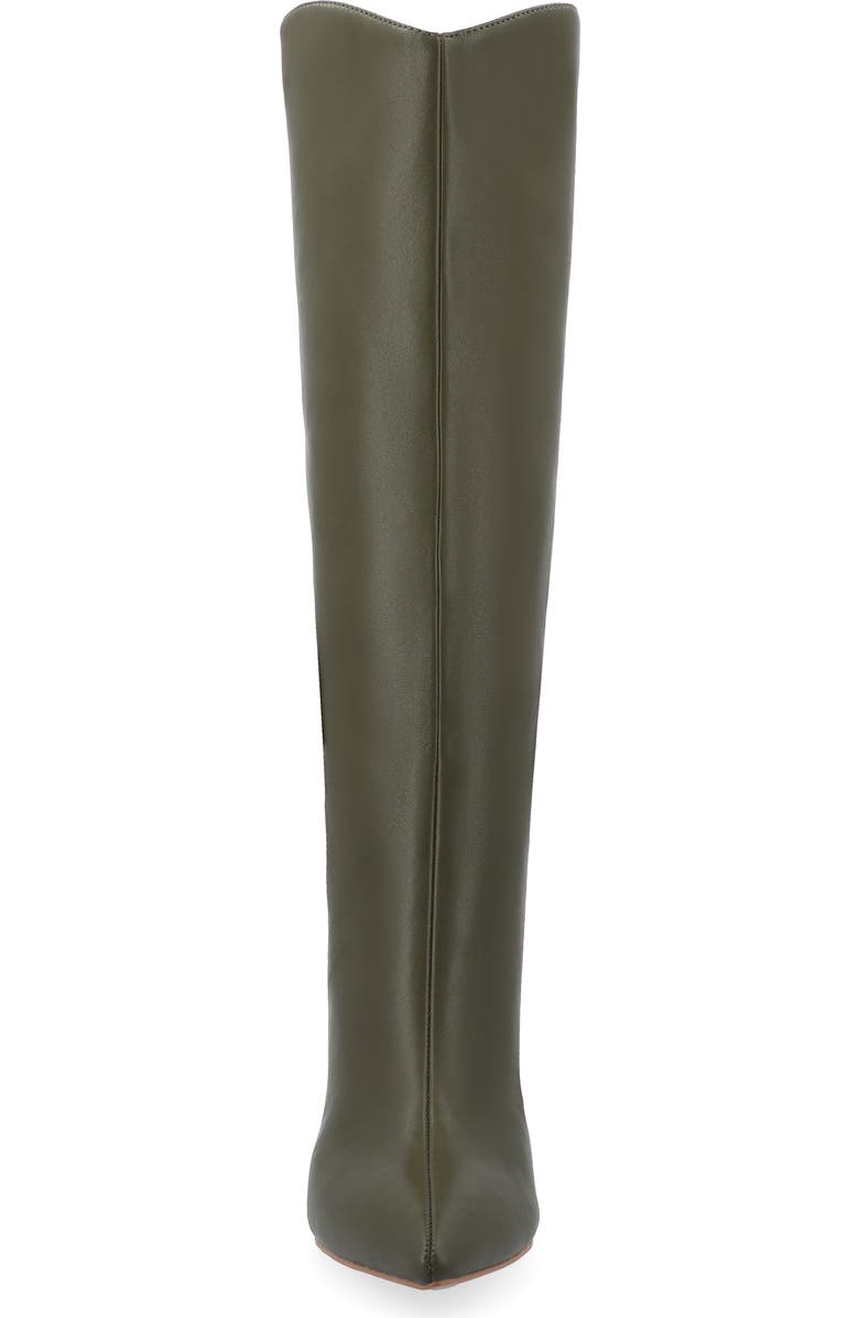 Journee Collection Rehela Pointed Toe Boot, Alternate, color, Olive