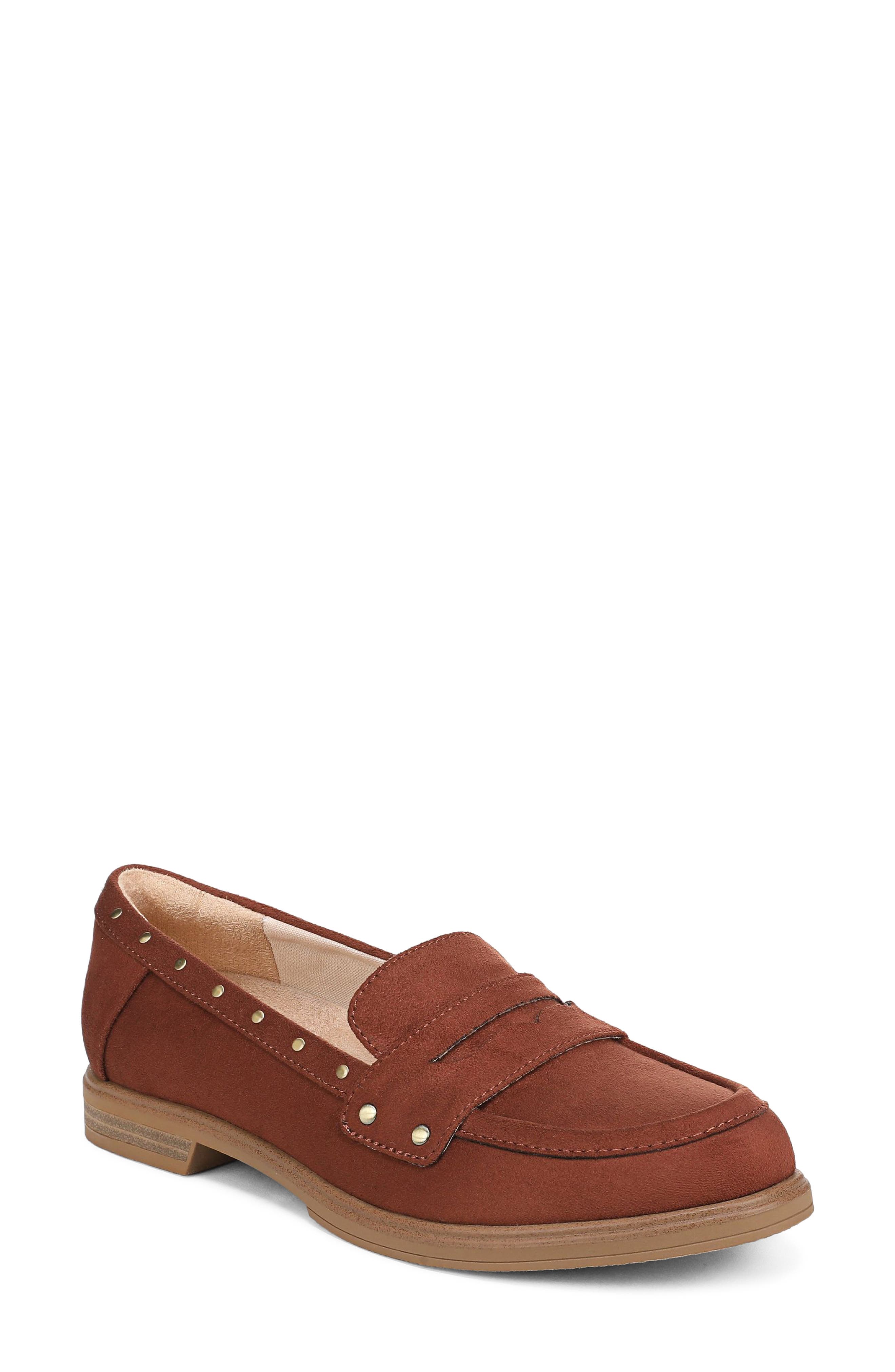 WHISKEY BROWN STUD MICROSUEDE
