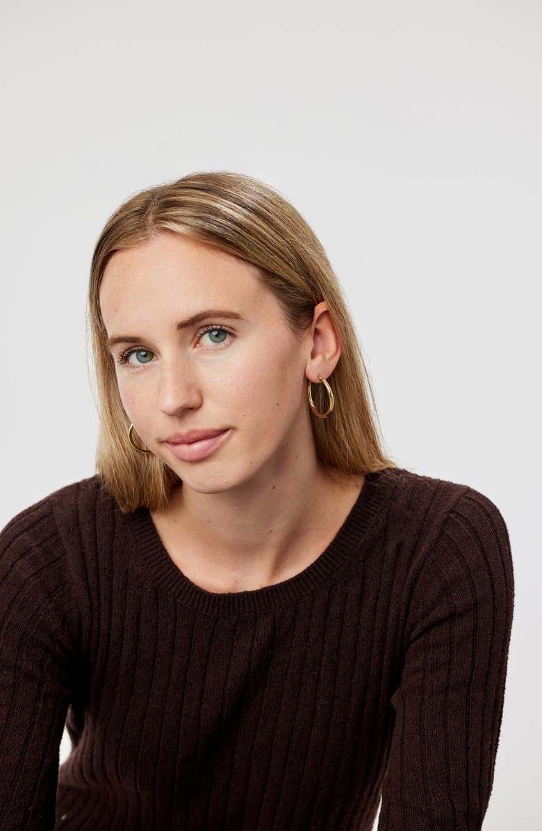 Ana Luisa Chunky Gold Hoop Earrings - Gold Classic Hoops Large, Alternate, color, Gold