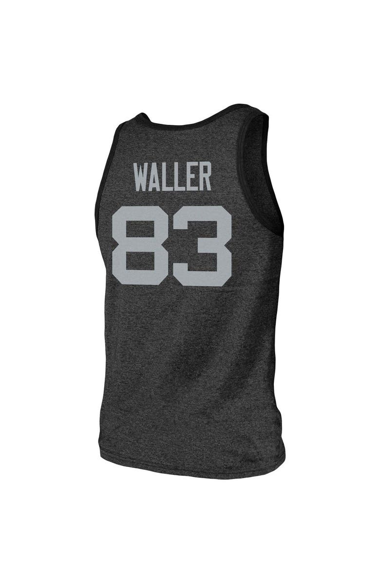 Majestic Threads Men's Majestic Threads Darren Waller Heathered Black Las Vegas Raiders Name & Number Tri-Blend Tank Top, Alternate, color, 