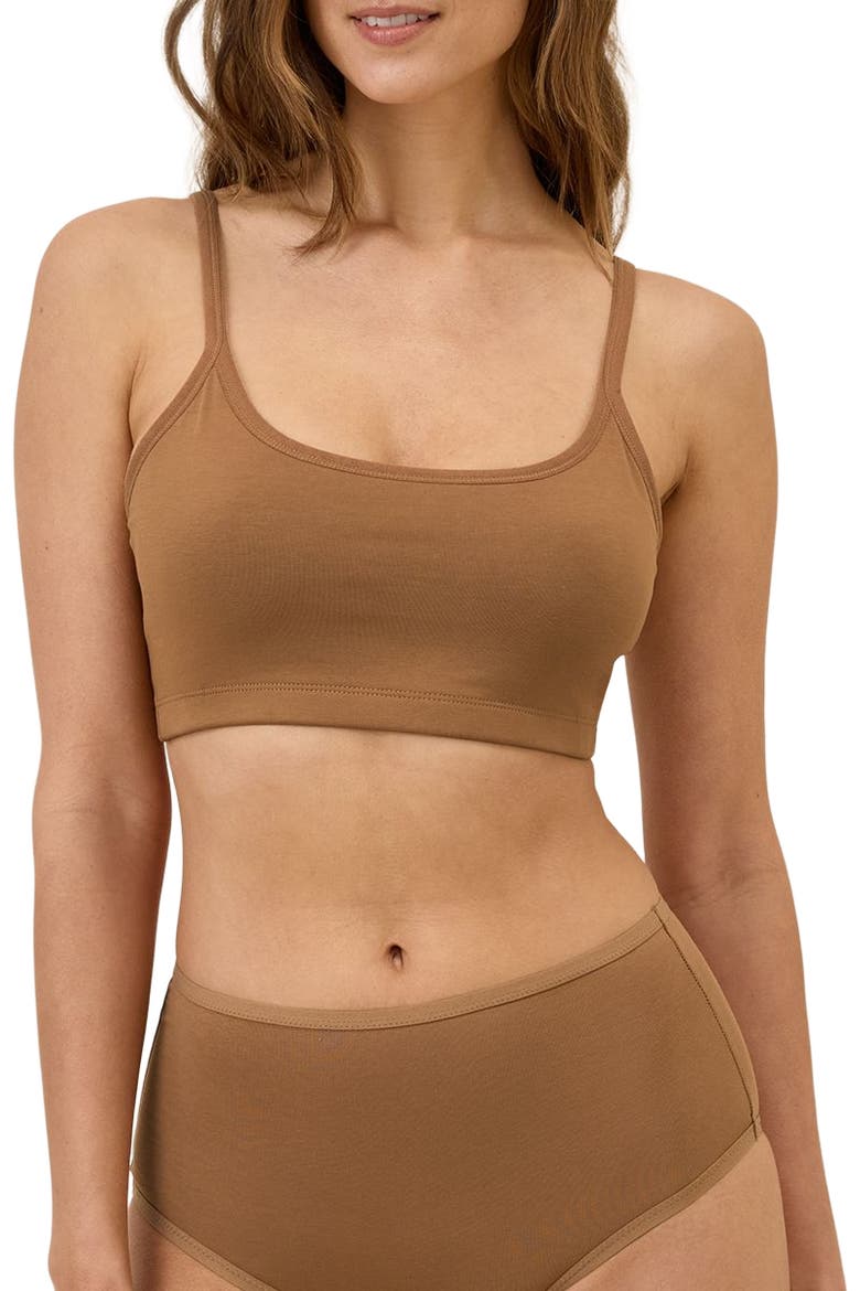 Everyday Strappy Scoop Bralette, Main, color, Brown Sugar