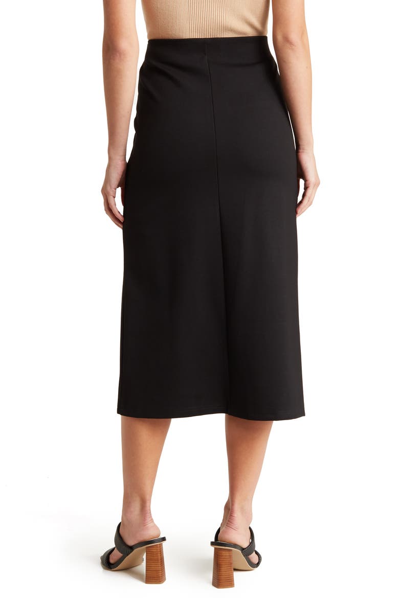 Zip Front Midi Skirt, Alternate, color, BLACK