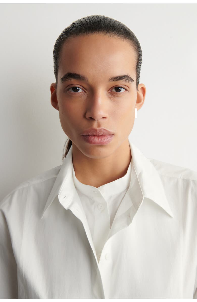 COS Layered-Collar Pima Cotton Shirt, Alternate, color, White