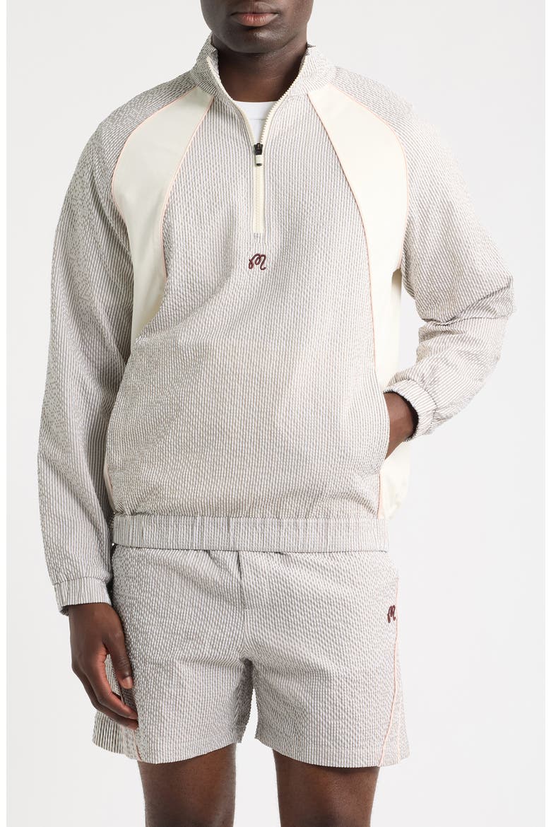Valero Seersucker Pullover, Main, color, TAUPE MULTI