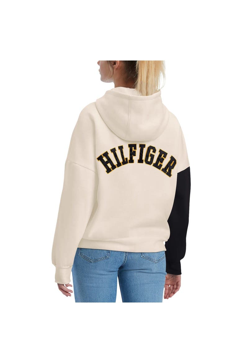 Women's Tommy Hilfiger Cream/Black Pittsburgh Steelers Harriet Pullover Hoodie, Alternate, color, Cream