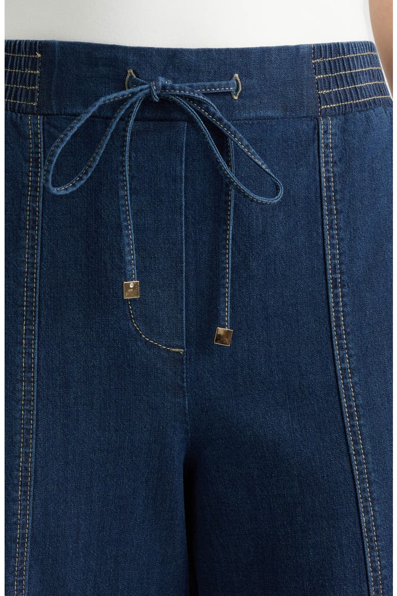 Wide Leg Drawstring Jeans, Alternate, color, DARK DENIM