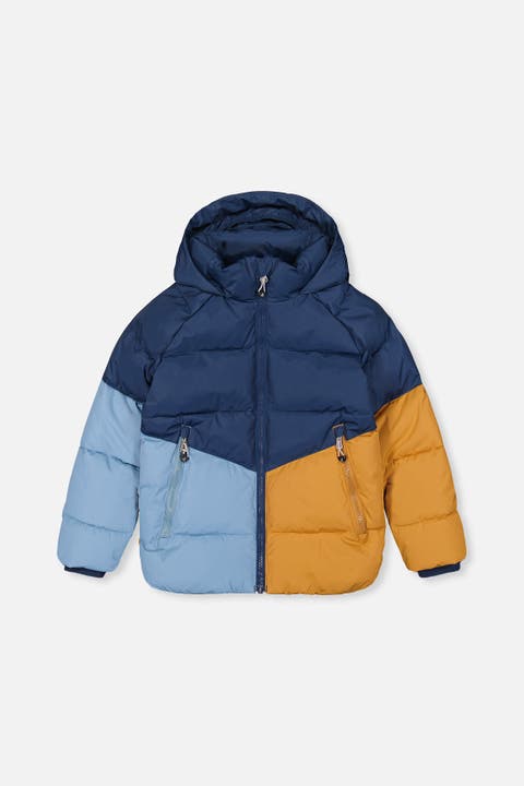 Color Block Hooded Insulated Winter Jacket