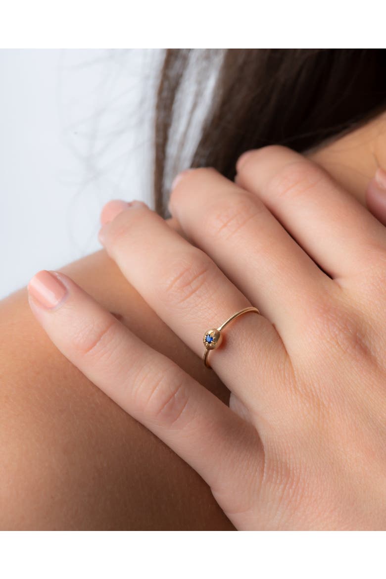 Moon Ring  with Natural Gemstones. Handmade in Italy, Alternate, color, Sapphire