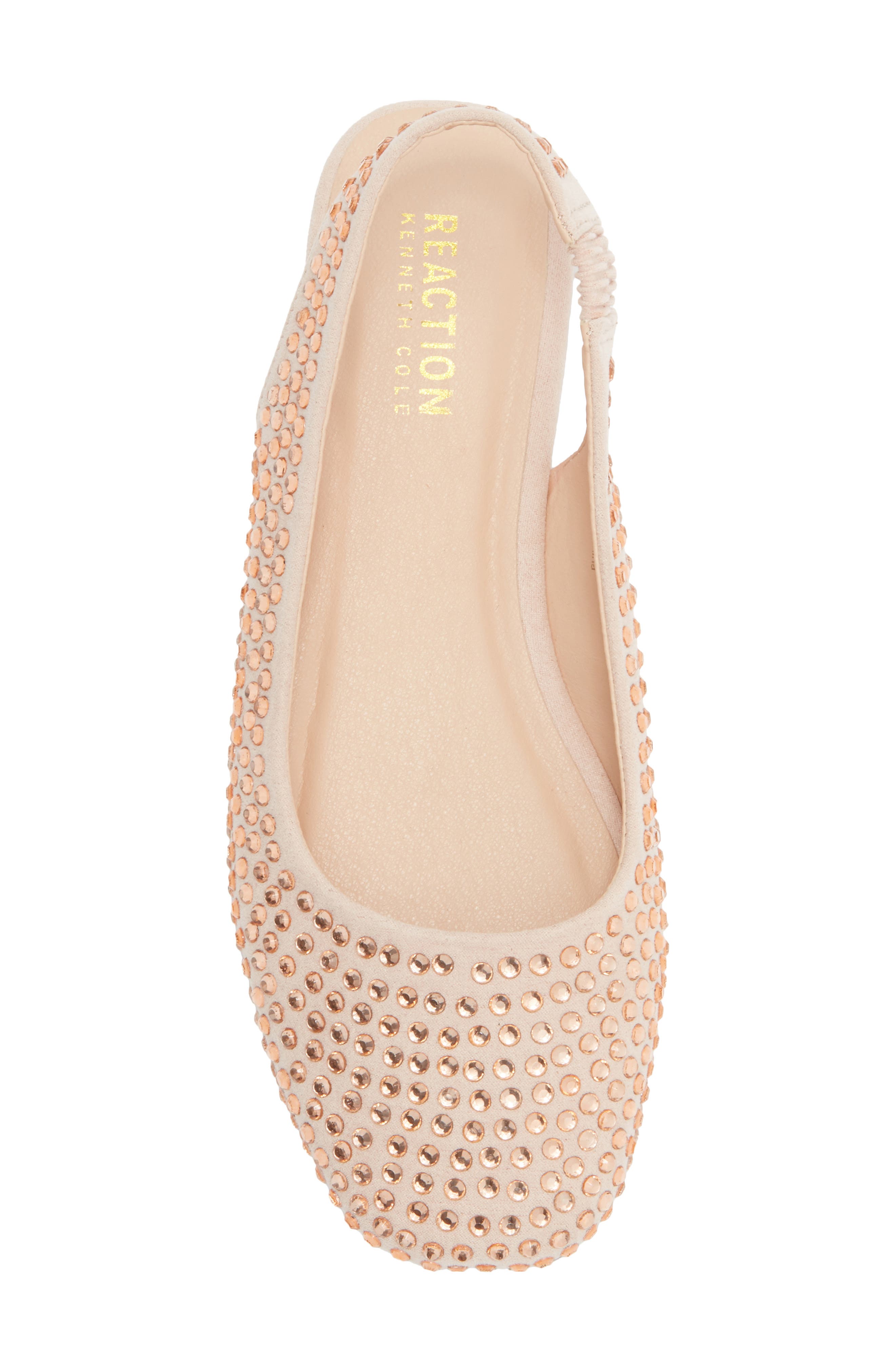 Reaction Kenneth Cole Esme Rhinestone Embellished Slingback Flat, Alternate, color, Blush Microsuede