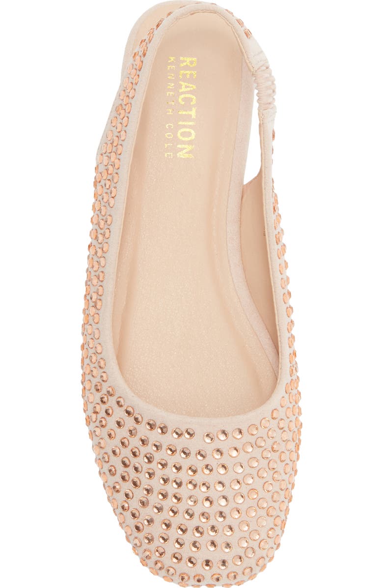 Reaction Kenneth Cole Esme Rhinestone Embellished Slingback Flat, Alternate, color, Blush Microsuede