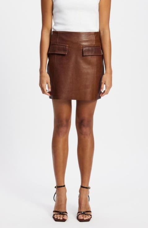 Delmar Leather A-line Skirt